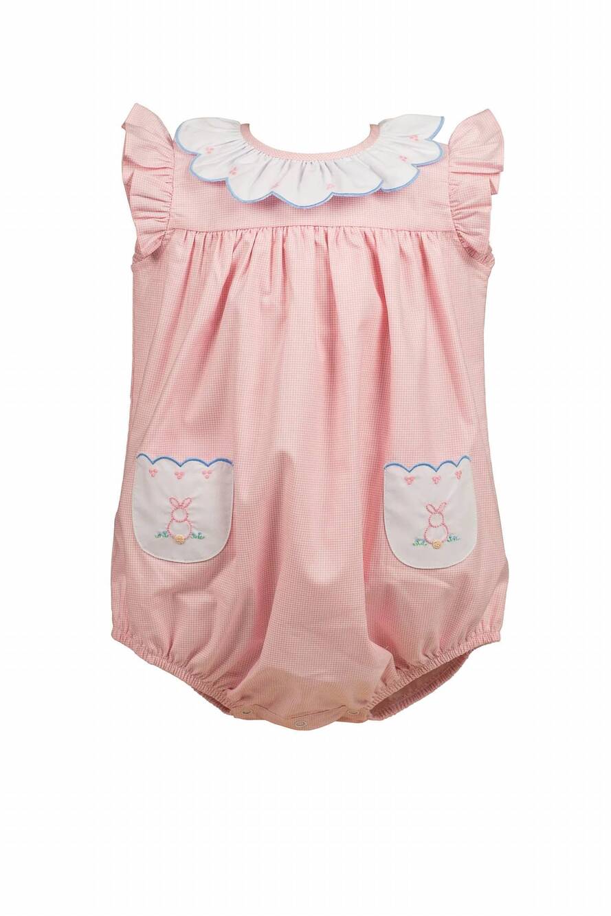 NEW THE PROPER PEONY girl's clover bunny bubble romper in ligh pink